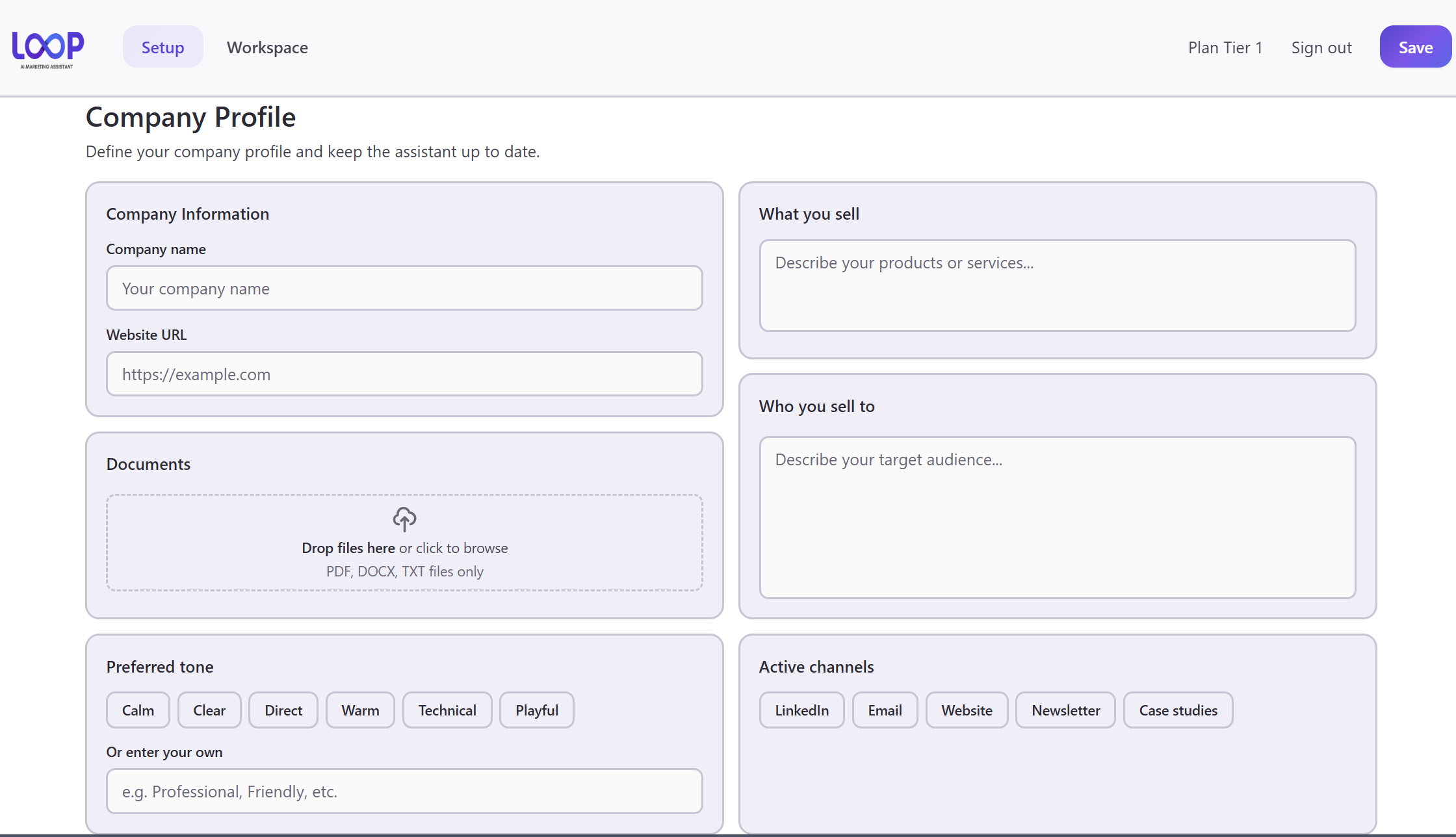 Loop: AI Marketing Assistant for Professional Services project screenshot